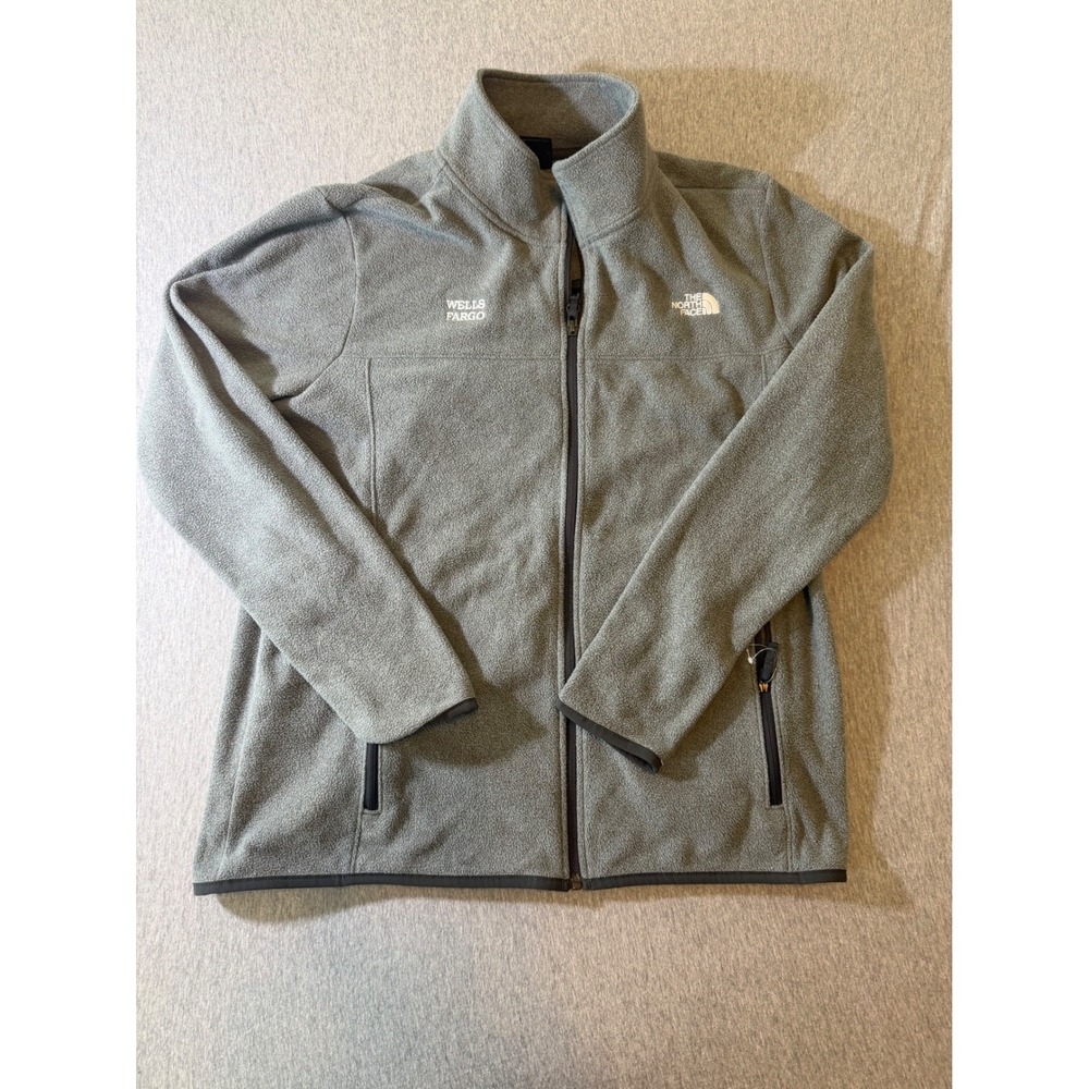 The North Face Womens Gray TKA 100 Full Zip Fleece Jacket Wells Fargo Size L
